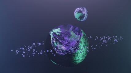 3d Planet in Space 4k rendered illustration