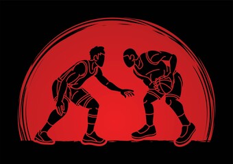 Basketball Male Player Action Cartoon Graphic Vector