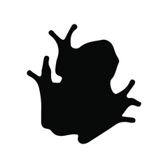 frog silhouette on white background. vector illustration