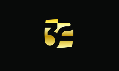32 Number Gold Modern Logo