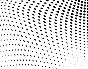 The halftone texture is monochrome. Chaotic waves of black dots on a white background