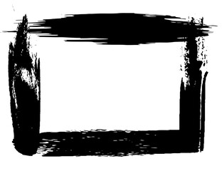 Grunge style frames black on white background