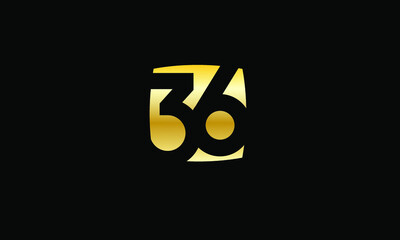 36 Number Gold Modern Logo