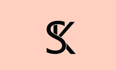 Alphabet letters Initials Monogram logo SK, KS, S and K
