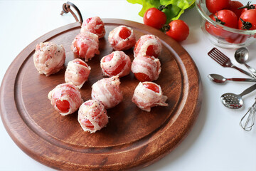 ミニトマトの肉巻き　下ごしらえ