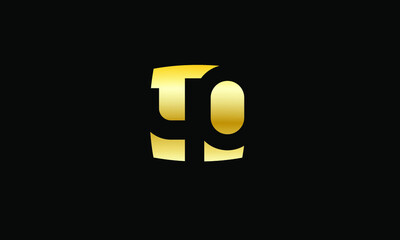 40 Number Gold Modern Logo