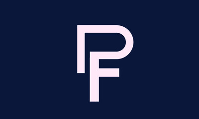 Alphabet letters Initials Monogram logo PF, FP, P and F