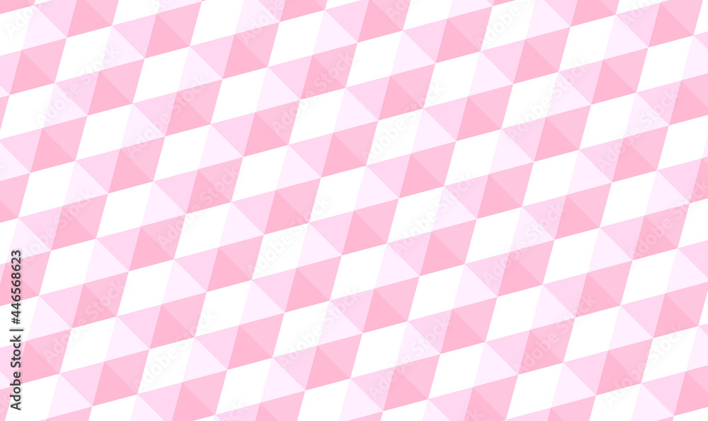 Aufkleber 3d hexagonal pyramids background, pattern in pink and white colors. abstract geometric texture desig
