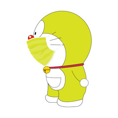 Funny Character wearing mask happy expression cartoon concept
