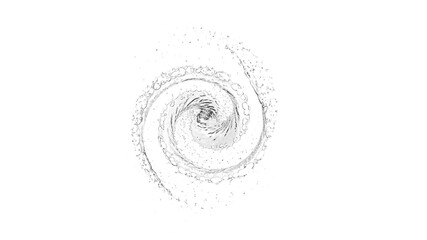 High fidelity, realistic 3d rendering, digital illustration, blue water wave, jets, liquid splash isolated on white background. Water splash with drops. Collision of fluid.
