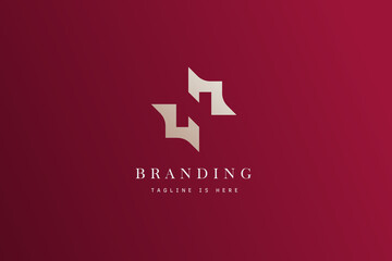 logo letter N negative space and crown, star icon inside in double crown.