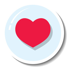 A sticker template with heart social media icon isolated