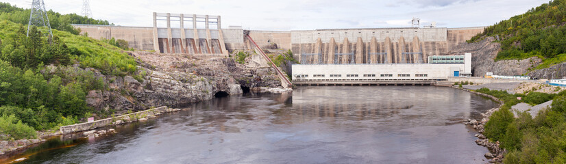 Naklejka premium Outardes River Hydro Dam Quebec Canada