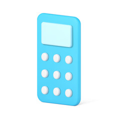 Electronic remote control 3d icon. Blue digital device for communication with gadgets