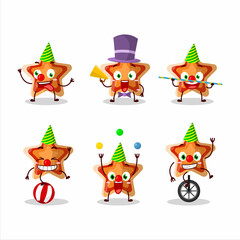 Fototapeta premium Cartoon character of star icon with various circus shows