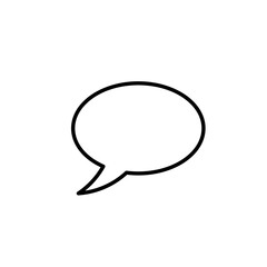 Simple speech bubble or bubble talk black icon. Trendy flat isolated symbol, sign used for: illustration, outline, logo, pictogram, mobile, app, emblem, design, web, dev, site, ui, ux. Vector EPS 10