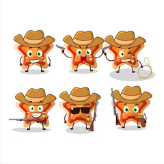 Cool cowboy star icon cartoon character with a cute hat