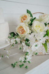 decoration of artificial flowers close-up