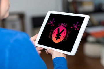 Cbdc concept on a tablet