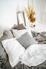 White gray pillows large size