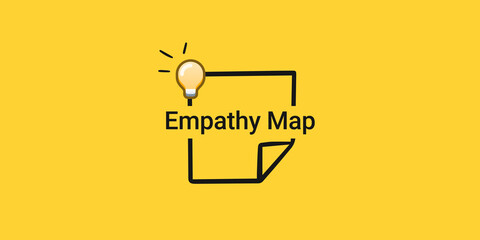 Illustration of Empathy Map Canvas Template and mockup for groups online meeting, prints and poster.
