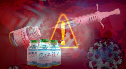 syringe and Coronavirus vaccine dose 3d-illustration