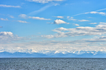 Lake Baikal, mountains on the horizon