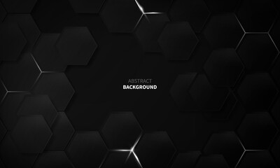 hexagon black concept design abstract technology background vector EPS10