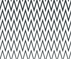Zig Zag lines pattern. Black wavy line on white background. Abstract wave, vector illustration