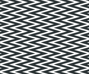Zig Zag lines pattern. Black wavy line on white background. Abstract wave, vector illustration