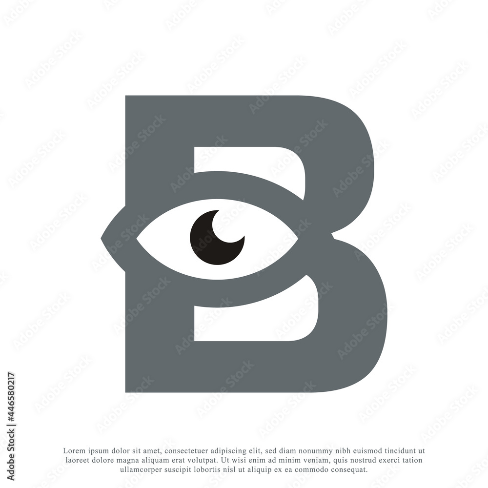 Wall mural Abstract Initial Letter B with Eye Logo Design. Vector Illustration