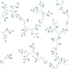 seamless pattern of branches and leaves