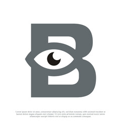 Abstract Initial Letter B with Eye Logo Design. Vector Illustration