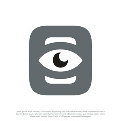 Abstract Initial Letter O with Eye Logo Design. Vector Illustration