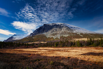 The mountains in Hemsedal during autumn. Norway. 