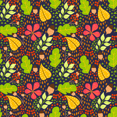 autumn flower seamless pattern vector background