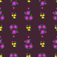 vintage flower vector seamless pattern background