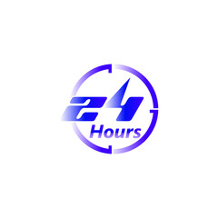 24 hours logo design vector