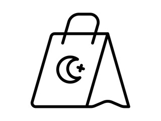 gift bag single isolated icon with outline style