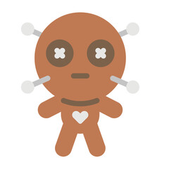voodoo doll flat icon