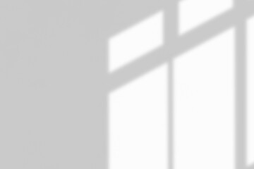 Window shadow drop on white wall background