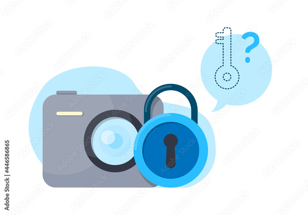 Poster camera access permission for app concept illustration flat design vector eps10. modern graphic eleme