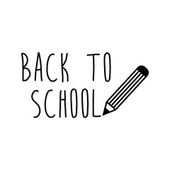 Banner con texto manuscrito Back to School escrito a mano con lápiz en color negro