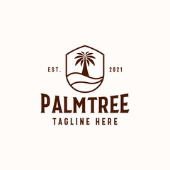 Palm Tree Logo Template Isolated in White Background