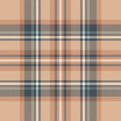Tartan plaid pattern in beige and brown. Traditional Royal Stewart #3 in neutral colors. Seamless large check plaid background for spring autumn winter scarf, blanket, duvet cover, other textile. - obrazy, fototapety, plakaty