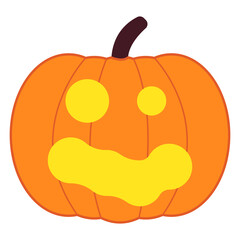 Halloween colorful pampkin logo.Color pumpkin icon on white background. Vector pumpkin illustration. Simple illlustration of halloween pumpkin.