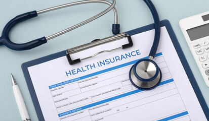 Health insurance concept with stethoscope