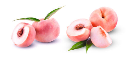 The Peach Fruit on the white background.