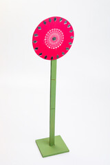 Handmade craft and design material on white background.