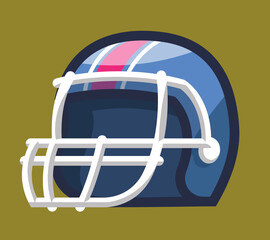 Fototapeta na wymiar American football equipment. Helmet in cartoon style.